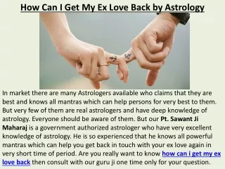 How Can I Get My Ex Love Back by Astrology