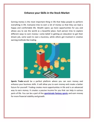 Enhance your Skills in the Stock Market