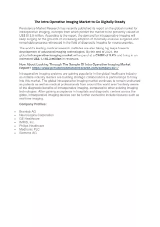 the intra operative imaging market