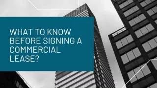 Facts To Know Before Signing A Commercial Lease