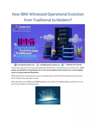 how ibmi witnessed operational evolution from