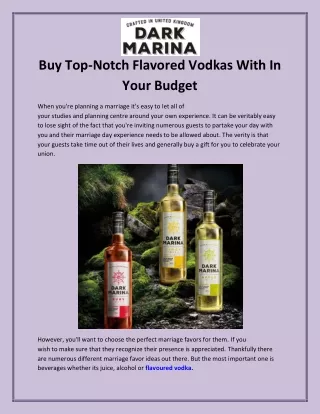 Flavored Vodkas With In Your Budget