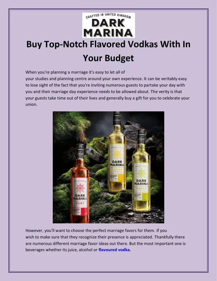 buy top notch flavored vodkas with in your budget