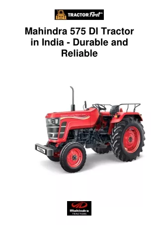 mahindra 575 di tractor in india durable