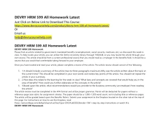 devry hrm 599 all homework latest just click