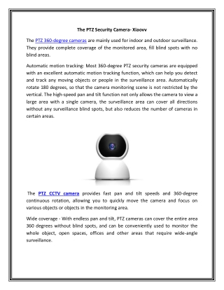 the ptz security camera xiaovv