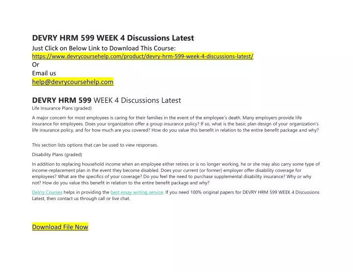 devry hrm 599 week 4 discussions latest just