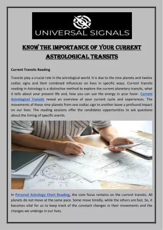 know the importance of your current know