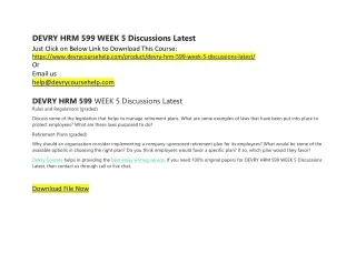 devry hrm 599 week 5 discussions latest just