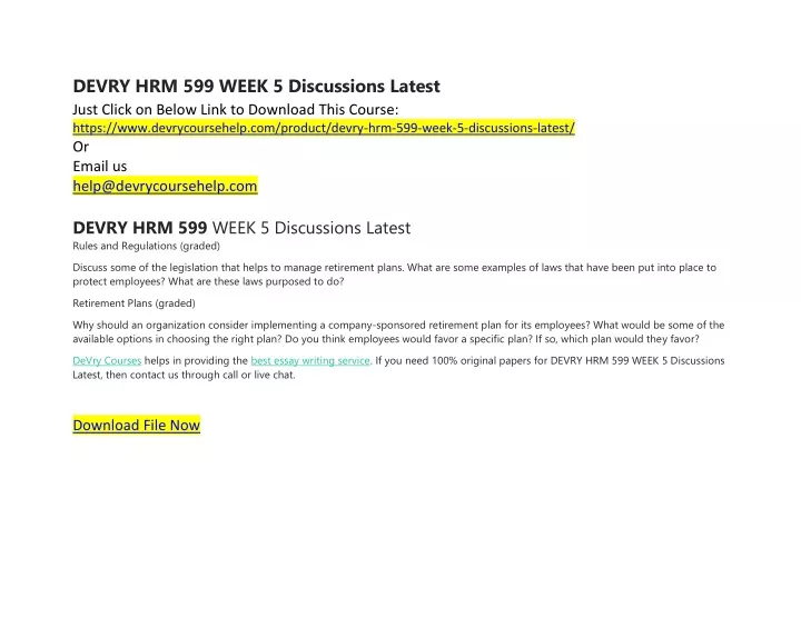 devry hrm 599 week 5 discussions latest just