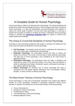 a complete guide for human psychology