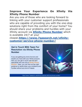 Improve Your Experience On Xfinity Via Xfinity Phone Number