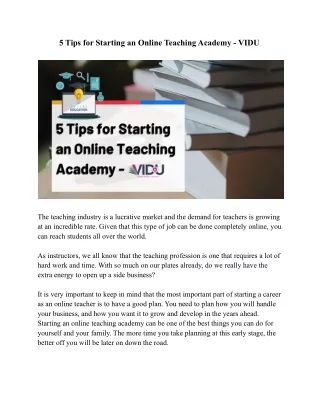 5 tips for starting an online teaching academy