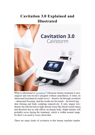 Cavitation 3.0 Explained and Illustrated