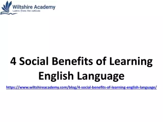 4 Social Benefits of Learning English Language