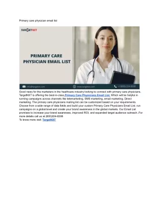 Primary Care physician email list