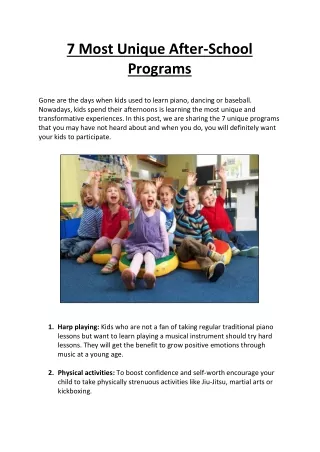 7 most unique after school programs