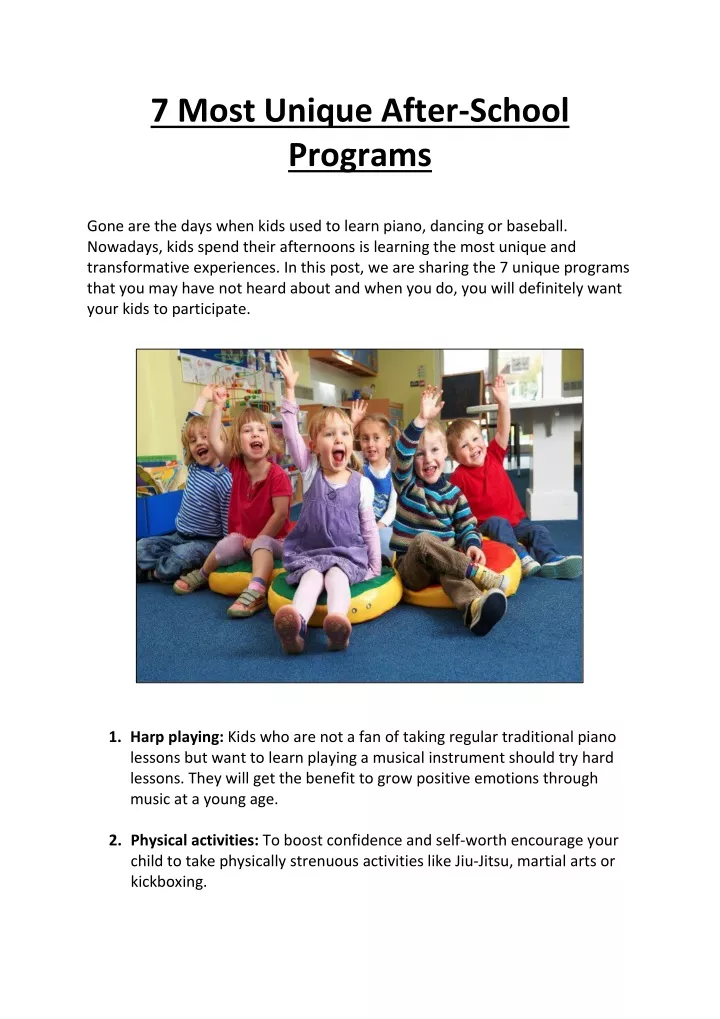 7 most unique after school programs