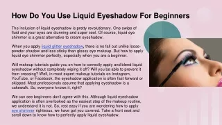 how do you use liquid eyeshadow for beginners