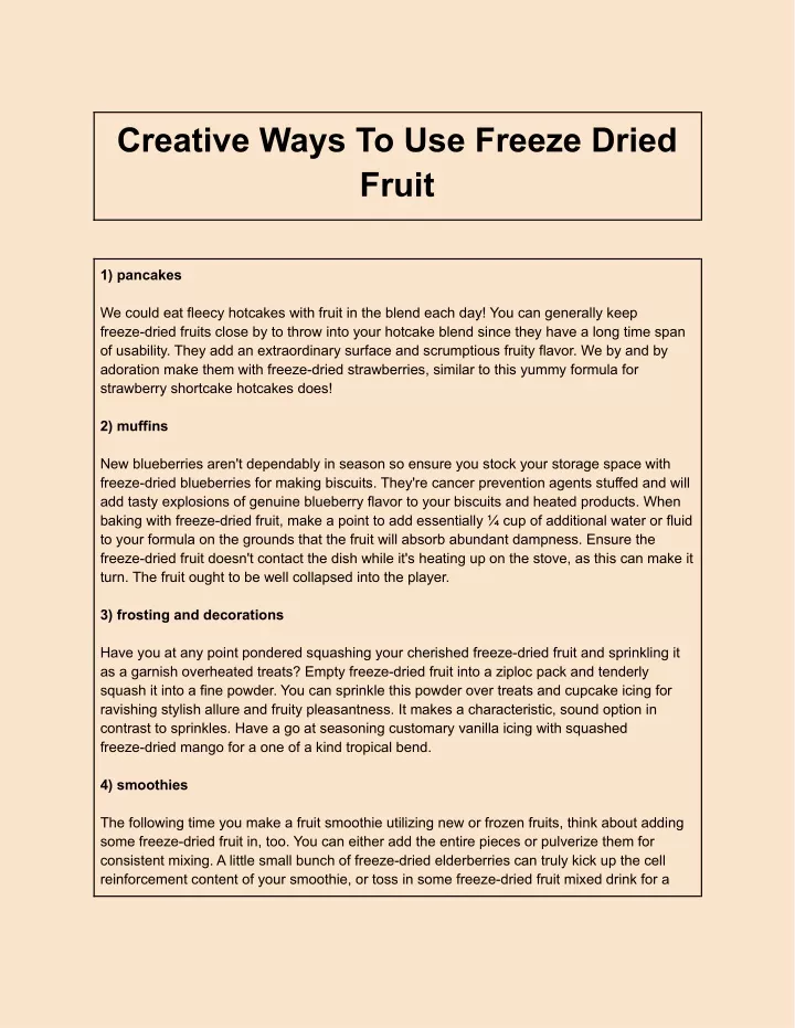 creative ways to use freeze dried fruit