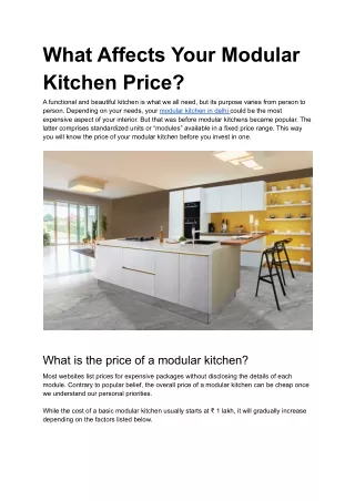 what affects your modular kitchen price