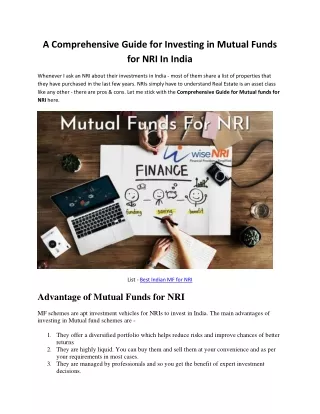 A Comprehensive Guide for Investing in Mutual Funds for NRI In India-converted