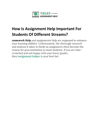 how is assignment help important for students