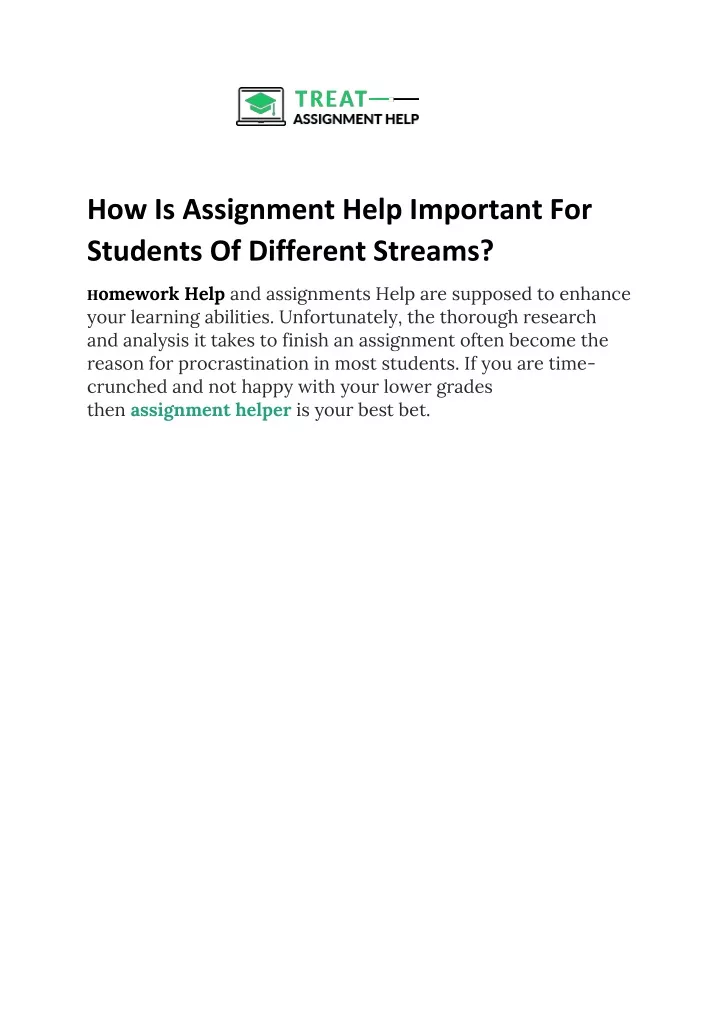 how is assignment help important for students