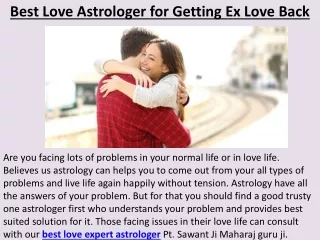 Best Love Astrologer for Getting Ex Love Back