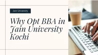 Why Opt BBA in Jain University Kochi