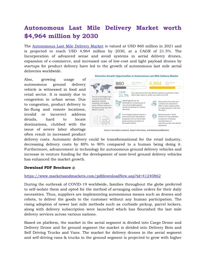 autonomous last mile delivery market worth