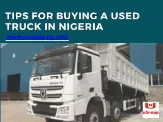 TIPS FOR BUYING A USED TRUCK in Nigeria