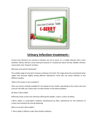 Urinary Infection treatment