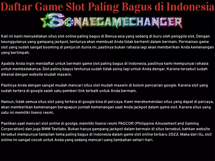 daftar game slot paling bagus di indonesia