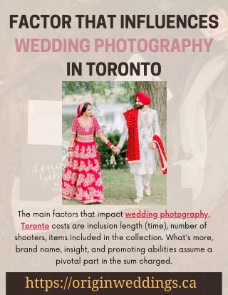 FACTOR THAT INFLUENCES WEDDING PHOTOGRAPHY IN TORONTO