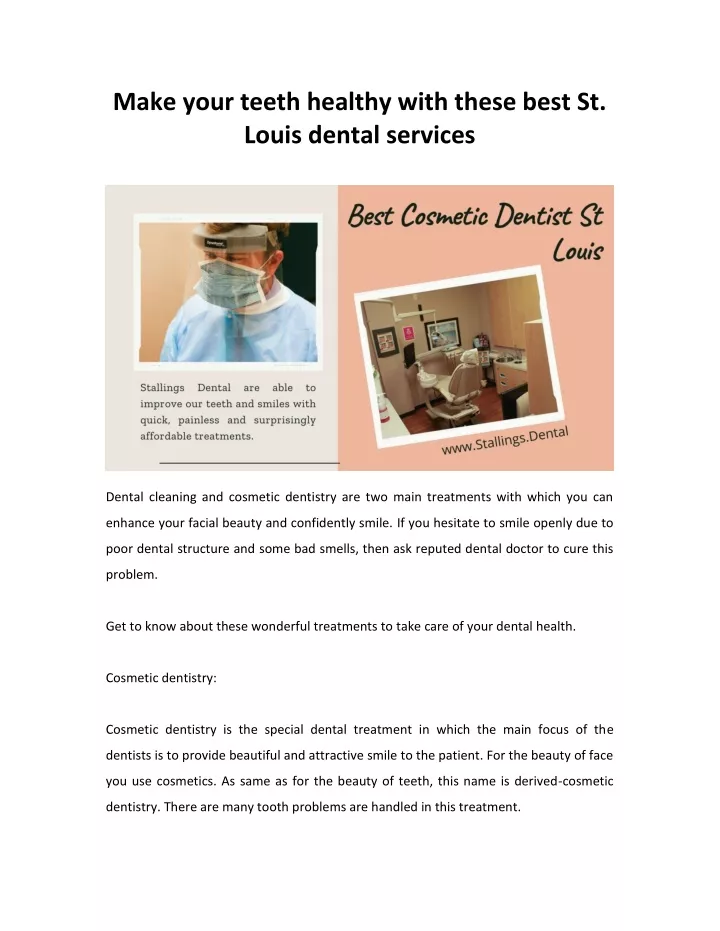 make your teeth healthy with these best st louis
