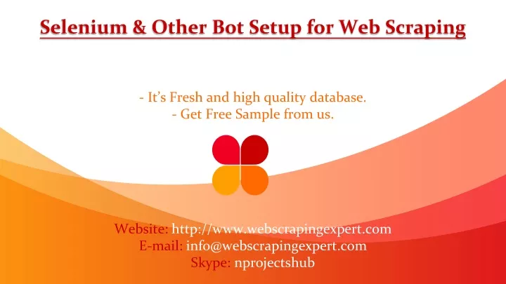 selenium other bot setup for web scraping