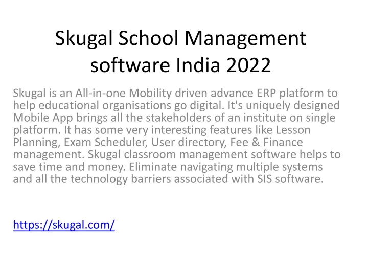 skugal school management software india 2022