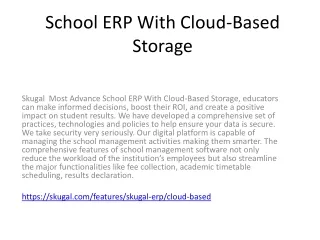 school erp with cloud based storage