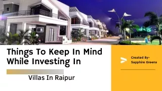 things to keep in mind while investing in