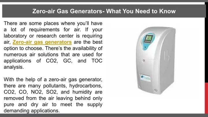 zero air gas generators what you need to know