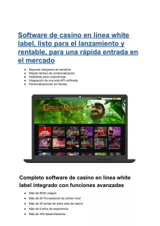 software de casino en l nea white label listo
