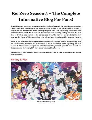 re zero season 3 the complete informative blog