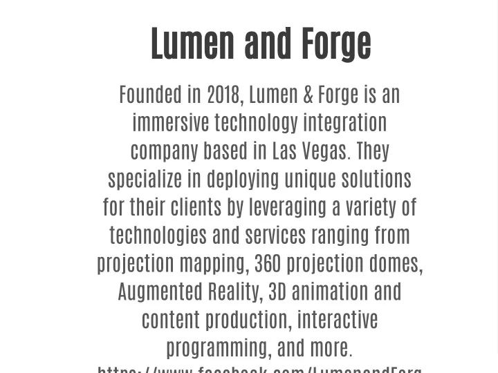 lumen and forge