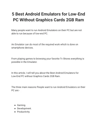 5 best android emulators for low end pc without