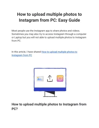 how to upload multiple photos to instagram from