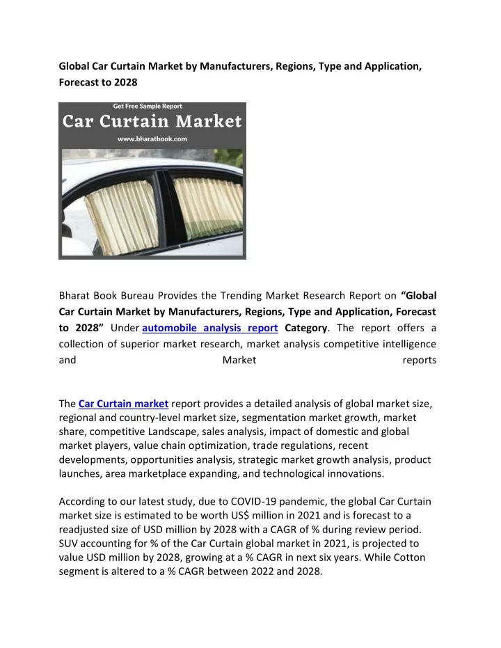 global car curtain market by manufacturers