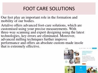 FOOT CARE SOLUTIONS - artalive.com.my