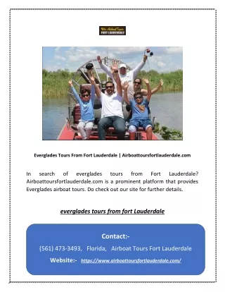 Everglades Tours From Fort Lauderdale | Airboattoursfortlauderdale.com