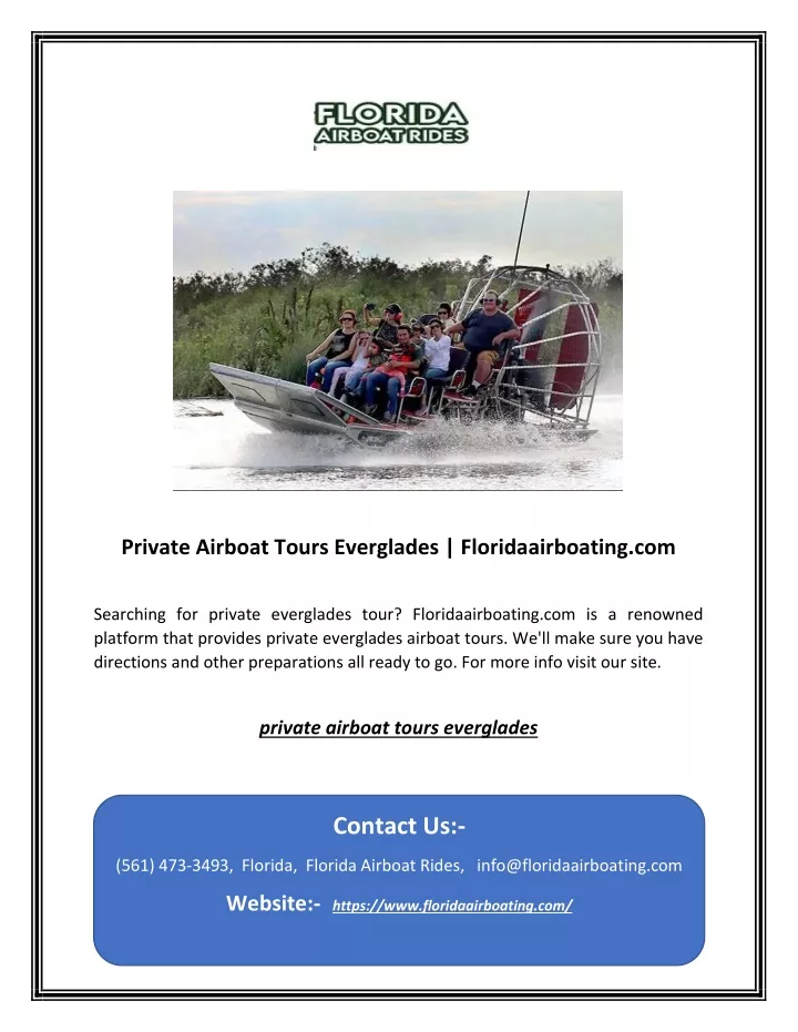 private airboat tours everglades